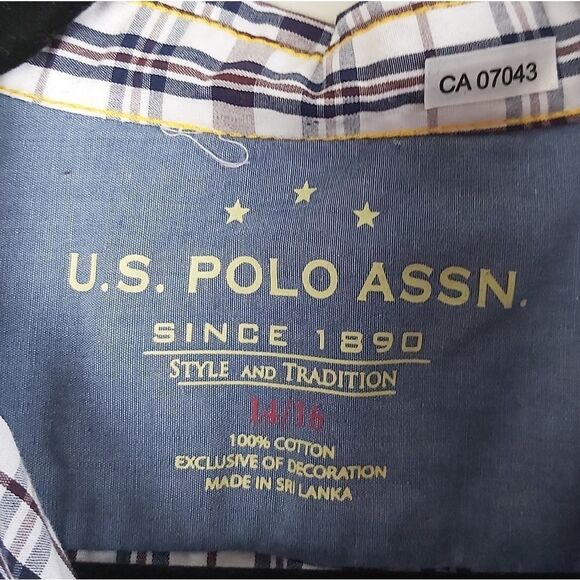 Nwot polo boys plaid button down top 14/16 - Picture 7 of 8